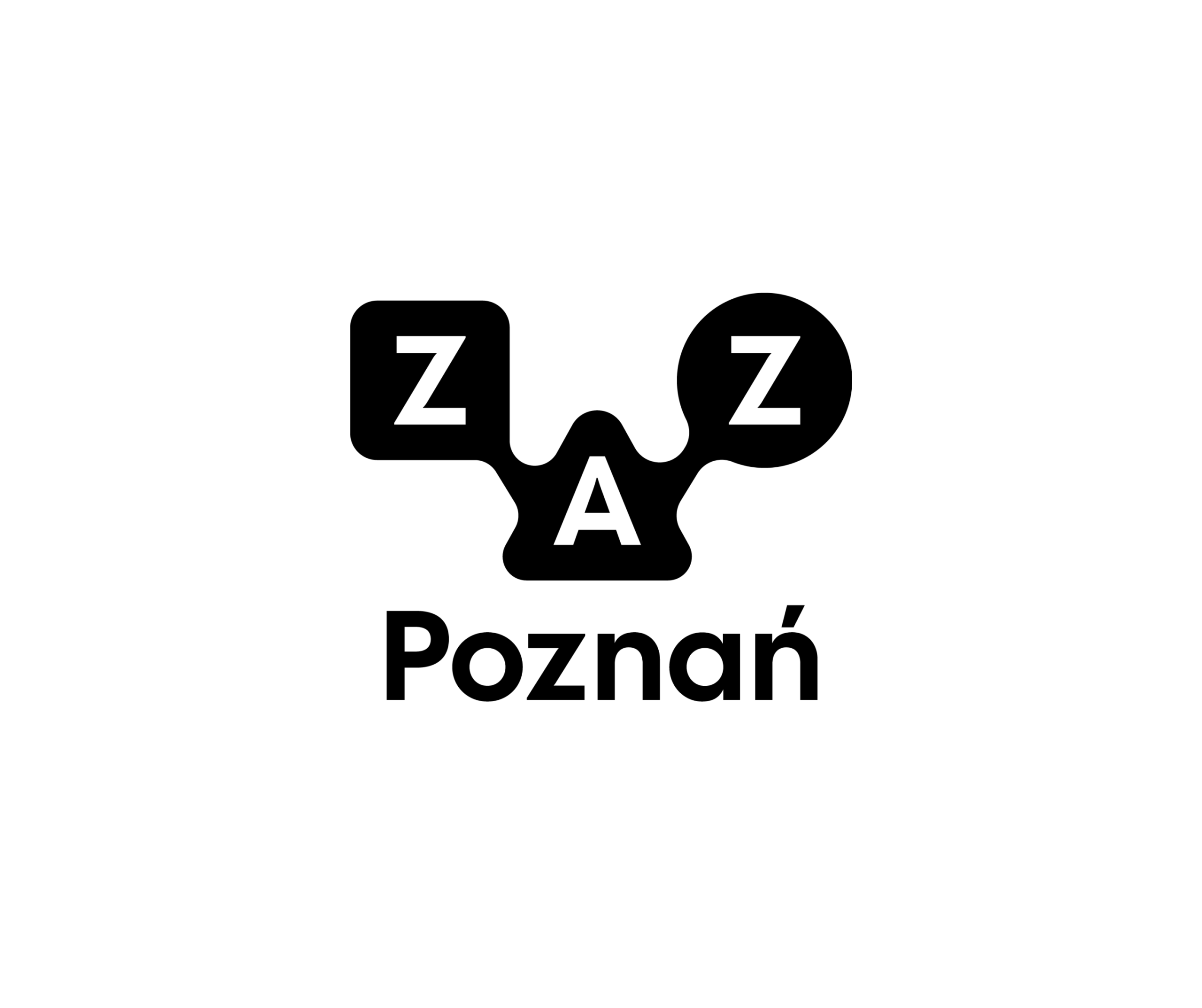 Logo składa się z liter Z, A, Z połączonych prostymi liniami, pod którymi znajduje się napis Poznań
